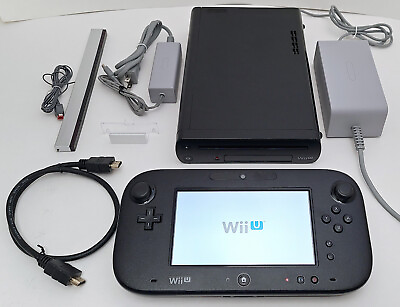 #ad Nintendo Wii U Gaming System 32GB Console Gamepad Complete Bundle Matte BLACK $284.95