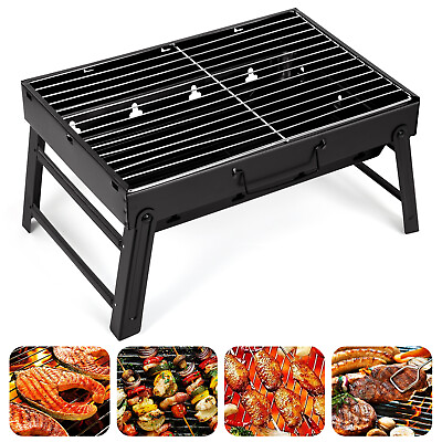 #ad Foldable BBQ Grill Tool Outdoor Portable Charcoal Barbecue Grill Tabletop $22.07