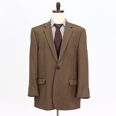 #ad Croft amp; Barrow 48L Brown Sport Coat Blazer Jacket HB 2B Polyester $49.99
