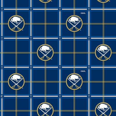 #ad Buffalo Sabers Plaid Flannel Fabric NHL Cotton Flannel Fabric By the Yard $17.99