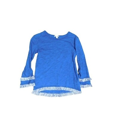 #ad Ella Moss Size 10 Girls Fringed Long Sleeve Knit Tunic Top $9.99