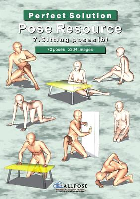 #ad AllPose Sitting Poses 7 B For Cartoon amp; Anime Drawing Paperback Book $15.00