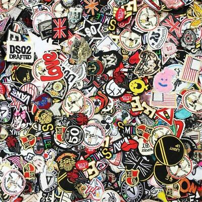 #ad 100pcs lot Random Mix Sew on Iron on Patches Fashion Embroidered Badge Clothes $16.99