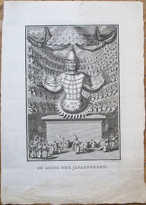 #ad Amida Amitabha Amitayus 1700s Print Japan Japanese Buddha Dutch Print 18th Cen $24.99
