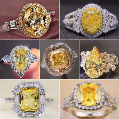 #ad Fashion Zircon 925 Silver Rings Women Wedding Engagement Jewelry Sz 6 10 $2.44