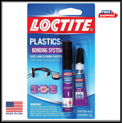 #ad Loctite PLASTIC BONDING SYSTEM for Hard to Bond POLYETHYLENE POLYPROPYLENE Glue $10.99
