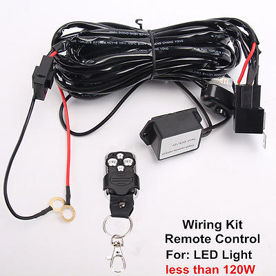 2Leads Remote Control Wiring Harness Kit Flash Strobe Switch Relay Led Light Bar $18.08
