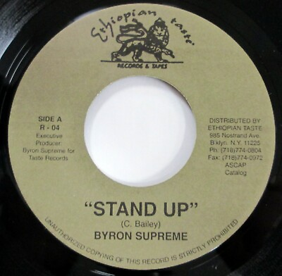 #ad BYRON SUPREME 45 Stand Up VG on Ethiopian Taste dancehall reggae c4985 $16.00