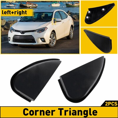#ad For 2014 2016 Pair Toyota Corolla View Rear Mirror Trim Triangles Corner Molding $9.99