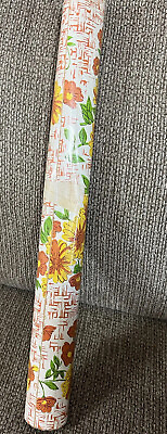 #ad Wall Paper Vintage Flowers Self Stick Decorative Plastic Retro 1960’s 1970’s $35.00