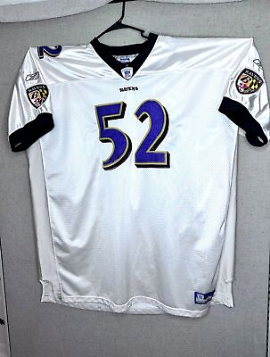 Reebok NFL Baltimore Ravens R. Lewis 52 White Jersey Embroidered Numbers Size 60 $45.00
