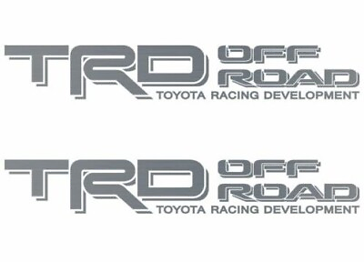 2 TRD OFF ROAD Decals Stickers Silver Vinyl Toyota Tacoma Tundra 4x4 4Runner $10.35