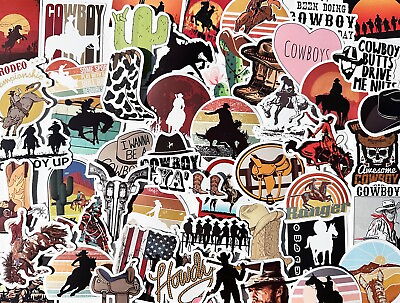 #ad 25 50pcs COWBOY stickers ranch horse hat FREE Shipping* $4.40