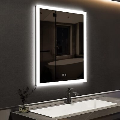 #ad LED Bathroom Mirror Front and Backlit Lighted Vanity Mirror Home Decor with D... $167.44