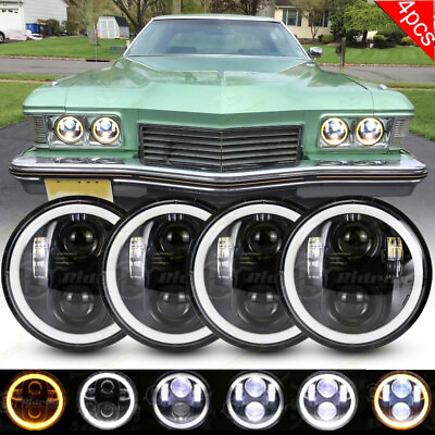 4PCS 5 3 4quot; 5.75 inch Round LED Headlights Halo DRL For Buick Riviera 1963 1974 $99.99