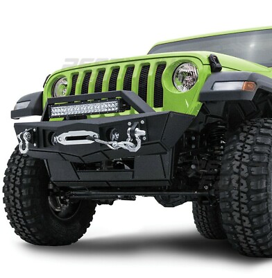 #ad #ad Front Bumper17quot; LED MountFog Light HoleDual Plate for 18 23 Jeep Wrangler JL $289.66