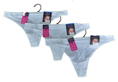 #ad Maidenform Women#x27;s 3 Pack Sport Thong Underwear White Size XL 8 Fast Samp;H $19.90
