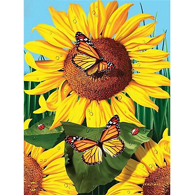 #ad Sunflower Diamond Art Painting Kits 5D Painting Butterfly Blue Sky DIY Round ... $12.34