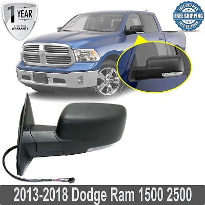 #ad Left side Power Mirror Power Glass Heated Textured For 13 18 Dodge Ram 1500 2500 $220.69