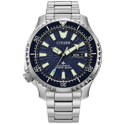 #ad Citizen Promaster Dive Automatic Men#x27;s Day Date Silver Watch 44MM NY0136 52L $255.99