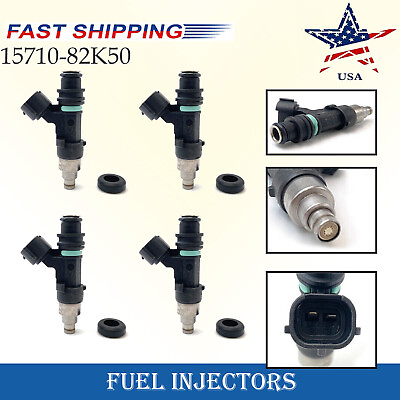 #ad Set 4 x 15710 82K50 Flow Matched Fuel Injector for 2015 Suzuki Outboard DF 90 $63.00