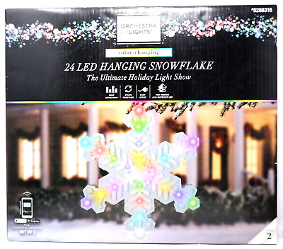 #ad ORCHESTRA OF LIGHTS 5286315 COLOR CHANGING 24 LED SNOWFLAKE STEP 2 NEW $72.67