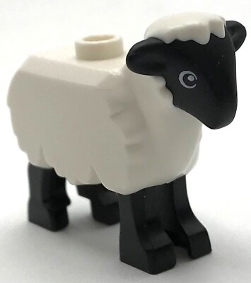 #ad Lego New White Sheep Black Head and Legs Farm Animal NO COAT $4.99