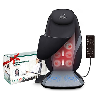 #ad Snailax Massage Seat Cushion with Heated Back Neck Massager Chair for Car Home $89.99