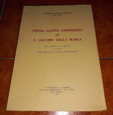 #ad Giovanni Battista Petrucci Poem Latino Anepigrafo On S.Giacomo Della Brand 975 $49.43