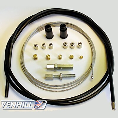 #ad Venhill U01 4 101 BK Universal Motorcycle Throttle Cable Kit 5mm OD $24.55