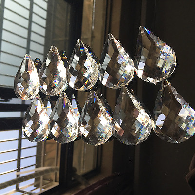 #ad 10Pc Chandelier Glass Crystal Suncatcher Lamp Prisms Hanging Drop DIY Pendant $10.98
