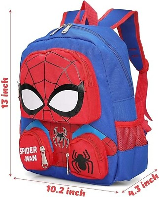 #ad Baby Spiderman Backpack Blue Red High Quality Web Cute School $21.95