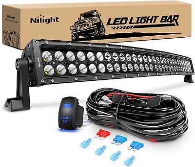 #ad ZH410 32Inch 180W Curved LED Light Bar Work Light Spot Flood Combo Offroad Dri $120.99