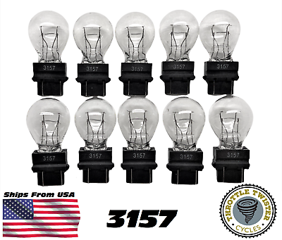 10 Pack 3157 Clear Tail Signal Brake Light Bulb Lamp FAST USA Shipping $9.95
