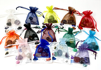 #ad 4 Tumble Stones Intent Crystal Kit Protection Love Prosperity Stress Relief $12.95