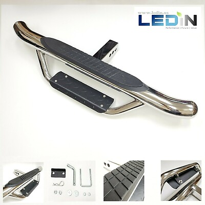 #ad 2quot; Receiver Truck Heavy Duty Steel Tow Hitch Step Bar Guard Drop Step Chrome New $89.98