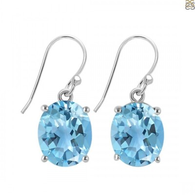 #ad Fabulous Blue Topaz Gemstone In Oval Shape Sterling 925 Solid Silver jewelry $11.86