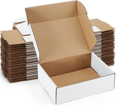 #ad Shipping Boxes 7X5X2 Inches White Small Mailing Boxes 25 Pack Cardboard Corrugat $22.44