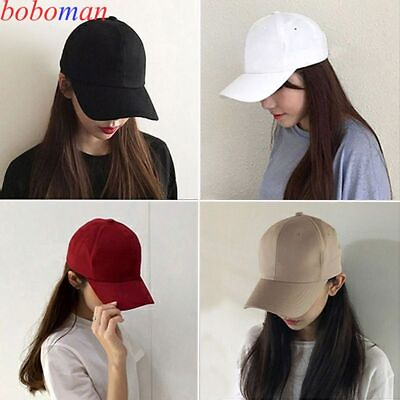 #ad Baseball Snapback Caps Solid Color Casquette Hats Fitted Casual Gorras Unisex $13.98