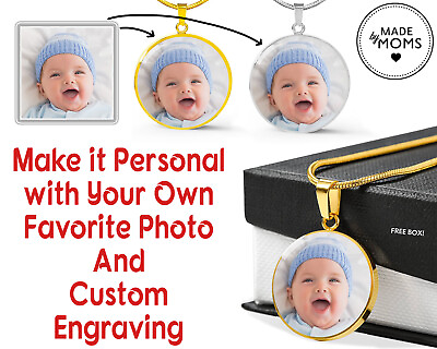 #ad Personalized Mom Pendant Necklace Newborn Baby Photo Jewelry Infant Keepsake $49.95