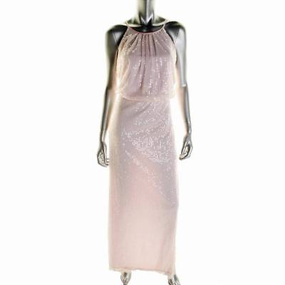 #ad ROBERTA NEW $119 PINK MESH EMBELLISHED LONG GOWN DRESS FORMAL SZ M NWT $21.00