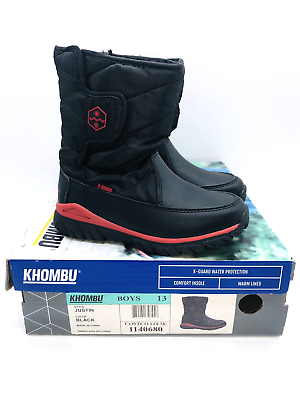 #ad Khombu Little Kids Justin Winter Boots Black US 13 Kids $18.99