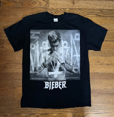 #ad Justin Bieber Purpose Tour Music Concert 2016 Double Sided T Shirt Size Medium $5.00