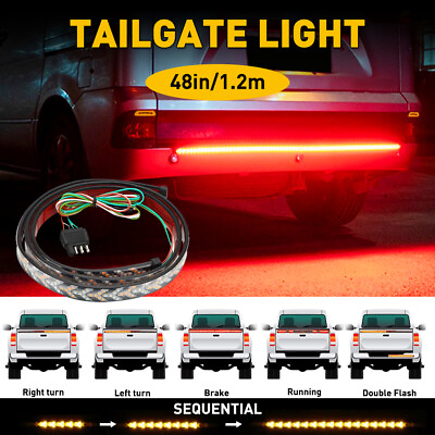 #ad 48quot; Sequential LED Car Strip Truck Tailgate Light Reverse Bar Brake Signal Lamp $18.99
