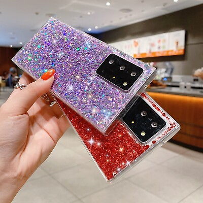 #ad Glitter Phone Case For Samsung Galaxy S22 S21 Plus Ultra S10 Note 10 20 Cover $7.99