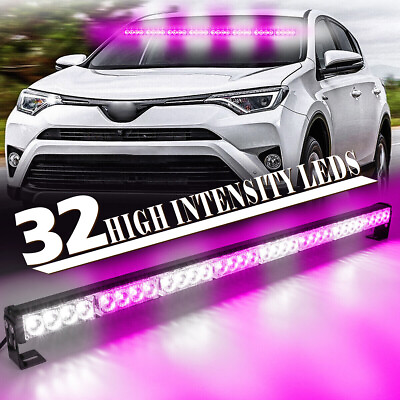 #ad #ad 31quot; 28LED Emergency Hazard Warning Strobe Light Bar Traffic Advisor Purple White $59.99