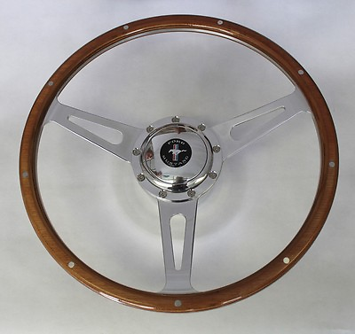 #ad 1965 1967 Ford Mustang Retro Cobra Style 9 hole Steering Wheel 15quot; Mustang cap $319.95