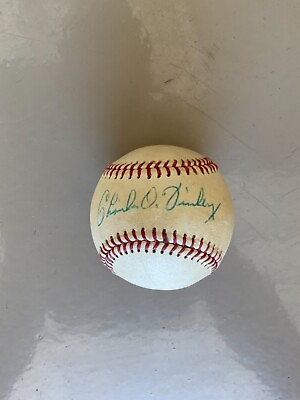 #ad #ad Charley Finley quot;Charley Oquot; Owner the of Oakland A#x27;s Signed Baseball $275.00