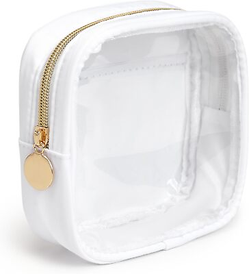 #ad Clear Cosmetic Bag Mini Makeup Transparent Toiletry Mini White $27.42