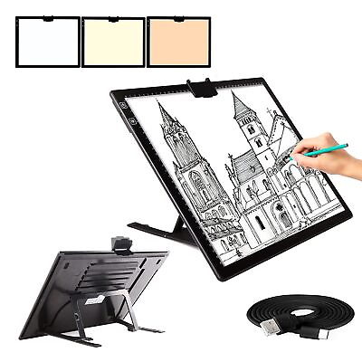 #ad A3 Light Pad Elice Tracing Light Box 3 Colors Mode Stepless Dimmable and 6 Le... $89.73